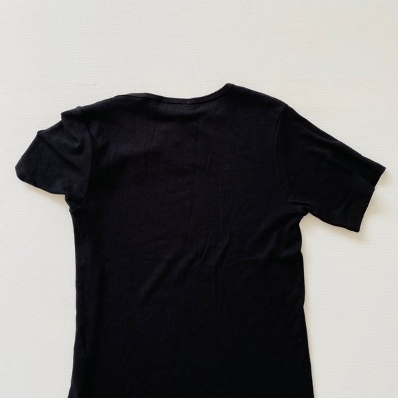 LNA Ribbed Twisted Sleeve Top Black - Picture 4 of 4